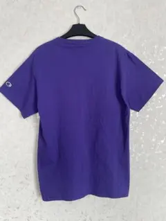 Champion パープル Tシャツ ロゴ刺繍