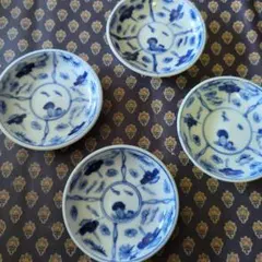 古伊万里 染め付け皿4枚セット