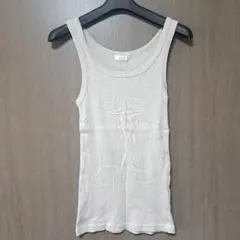 LOWRYS FARM ベージュ リブタンクトップ