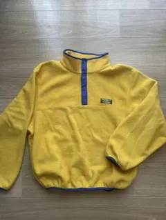 L.L.Bean USA製 フリース スナップT イエロー×ブルー M 美品