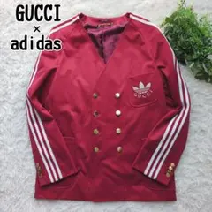 【大きいサイズ・未使用級】グッチ アディダス テーラードジャケット 総柄 52