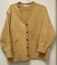 Samansa Mos2 blue 黄色カーディガン　フリー F