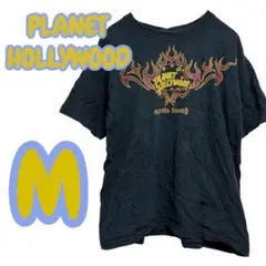 PLANET HOLLYWOOD ブラック Tシャツ 〖M〗 破れ、色褪せあり