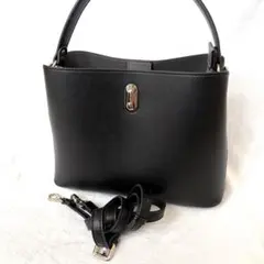 美品 アニヤハインドマーチ ヴォーン 2way 巾着 ショルダーバッグ 黒