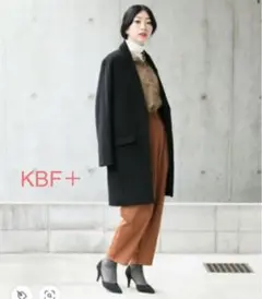 【人気商品】KBF+ ロングチェスターコート　ブラック　定価16.500円