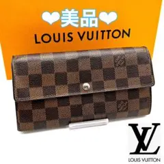 ルイヴィトン ダミエ ポルトフォイユコアラ 三つ折り財布 ブラウン 茶