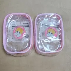 モフサンド mofusand ぷっくり クリア ミニポーチ ピンク 2個セット