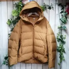 MK328★ユニクロ★シームレスダウンパーカー★３Dカット★イエロー★L