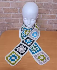 ハンドメイド グラニースクエア マフラー
