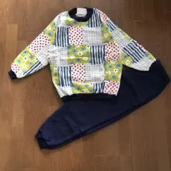 新品　冬用　裏起毛 Lサイズ パジャマ　ピーチスキン　上下セット　ネイビー