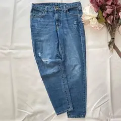 ミスティウーマン デニムパンツ ダメージ加工 テーパード Mのサムネイル