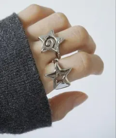 Port スター モチーフ オープン リング ( 2個セット )