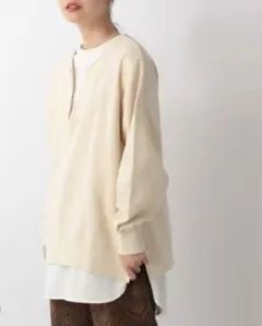 ローリーズファーム スエードタッチ　スキッパープルオーバー