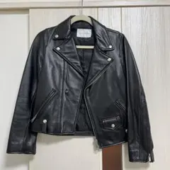 ADAM ET ROPE ブラックレザーライダースジャケット 36