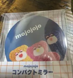 新品未使用　mojojojoコンパクトミラー ブルー ② くま