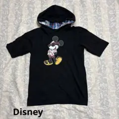 Disney ミッキーマウス 半袖プリントパーカー ブラック　Mのサムネイル