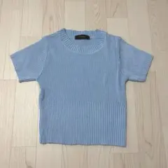 リブニット　半袖トップスのサムネイル