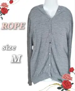 ROPE' ロペ 薄手ウールカーディガン size M グレー