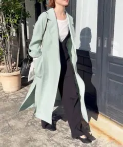 【未使用品】Spick & Span ビッグカラーガウンコート　グリーン 2026年最新】spick and span ビックカラーガウンコートの人気アイテム