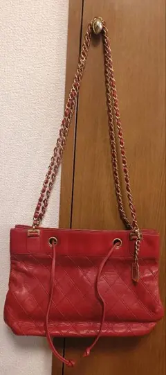 激レアシャネルCHANELオレンジ ピンクスエード パーティーバック 