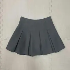 グレー プリーツミニスカート インパン付き 韓国 Y2K 制服風 ガーリー Mのサムネイル