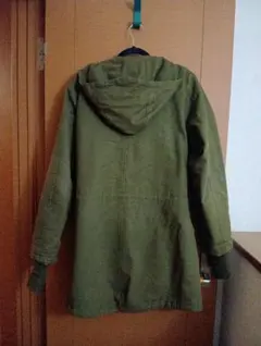 オリーブグリーン モッズコート フード付き