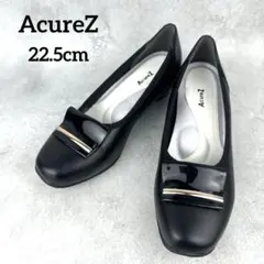 AcureZ パンプス メタルパーツ 22.5 3E 黒 レザー ビジネスのサムネイル
