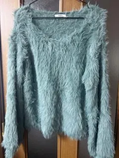 ムルーア　MURUA グリーンシャギーニット