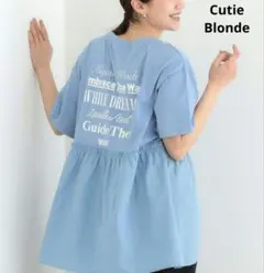 【美品】Cutie Blonde 半袖切り替えリメイク風カットソー Free