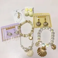 シェル アクセ ピアス まとめ売り アリエル リトルマーメイド 貝 未使用