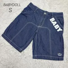 BABYDOLL ハーフパンツ デニム 刺繍 プリント レディース S