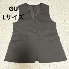 【美品】［L］GU ベスト　ジレ　黒　ブラックのサムネイル