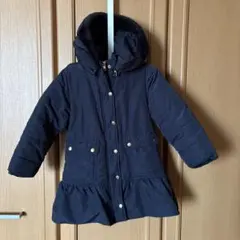 petit main ネイビー フリル付き中綿コート １１０cm