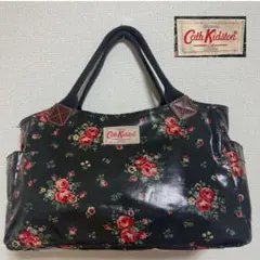 ⭐Cath Kidston キャスキッドソン 花柄 トートバッグ ブラック 美品