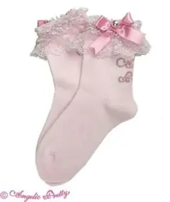 レア★旧型★Angelic Pretty♡プリンセスロゴクルー丈ソックス♡ピンクのサムネイル