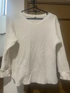 UNIQLO ホワイト 長袖 ワッフルTシャツ M