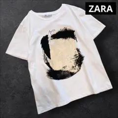 ZARA アートペイント　半袖カットソー　M