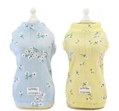 犬服　パステル　ぼかし　花柄　薄ニット　ドッグウェア