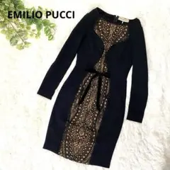 【美品】EMILIO PUCCI 総レースワンピース ブラック 背中見せ 長袖 2026年最新】EMILIO PUCCI カラー：ブラック系 レディース 長袖・七分
