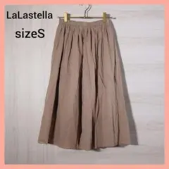 LaLa Stella フェリシモ フレアスカート コットン　ブラウン 美品　Sのサムネイル