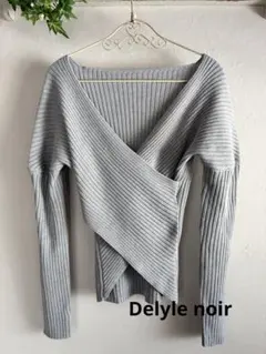 38《used》Delyle noir リブ編みラップサマーニット 長袖