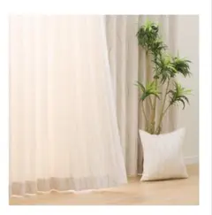 美品】ざっくり織感のある模様入りドレープ？カーテンタッセル付