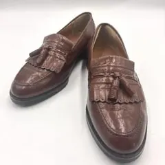 【美品】イヴサンローラン　タッセルローファー クロコ ブラウン 3E 25cmのサムネイル