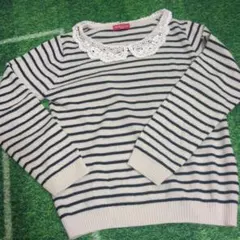 earth music&ecology ストライプニット Mサイズ