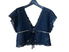 リルリリー　黒　レース フレンチスリーブ　ボレロ♡美品　日本製のサムネイル