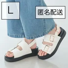 バックバンドサンダル ホワイト Lサイズ ハニーズ Honeys ベルト付