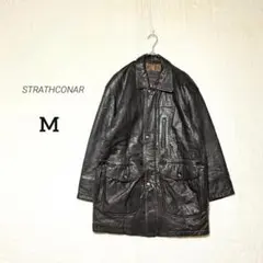【STRATHCONAR】羊革ジャケット レザーコート 本革 ヴィンテージ M