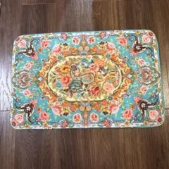 花柄デザイン ラグ 約40×60