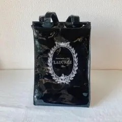 【LADUREE/ラデュレ】パリで購入した保冷バッグ Sサイズ　エナメル黒