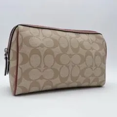 COACH コーチ ポーチ コスメ シグネチャー 小物入れ ベージュ